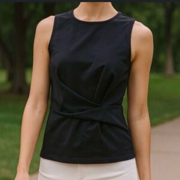 Nordstrom Rack Women's Black Sleeveless Twist Blouse Size L Casual - Picture 1 of 6